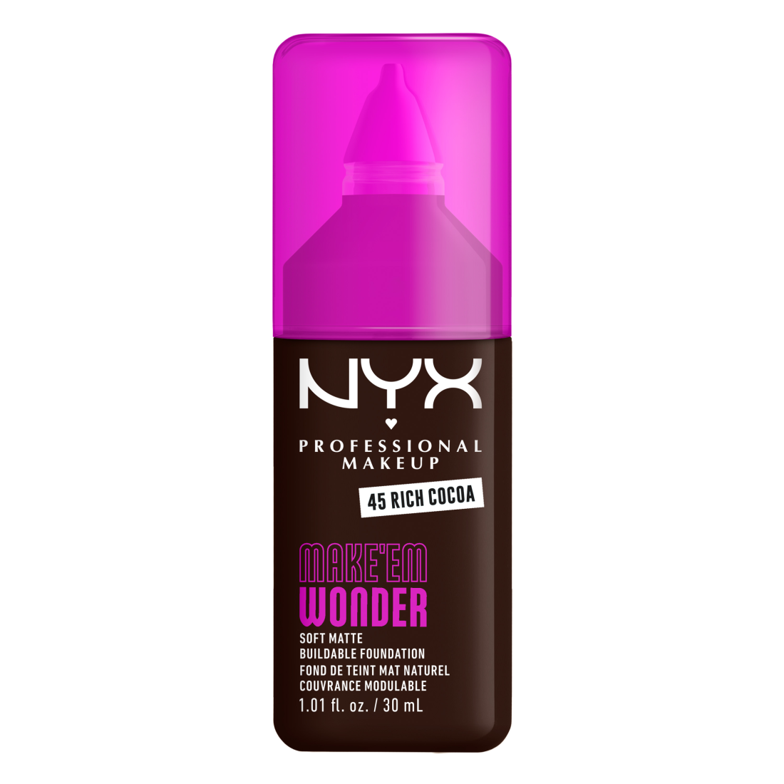 NYX Professional Makeup Make Em Wonder Foundation 45 Rich Cocoa 30 ml