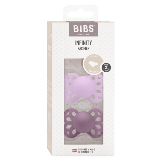 BIBS Infinity Silicone Anatomical Size 2 Violet Sky/Mauve 2-pack