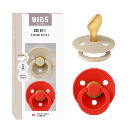 BIBS Colour Latex Anatomical Size 2 Vanilla/Candy Apple 2-pack
