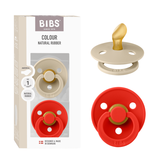 BIBS Colour Latex Anatomical Size 1 Vanilla/Candy Apple 2-pack