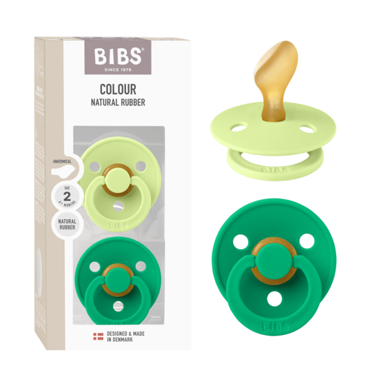 BIBS Colour Latex Anatomical Size 2 Matcha/Cactus 2-pack