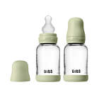 bibs-glass-baby-bottle-round-silicone-slow-flow-sage-120-ml-2-pack