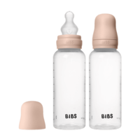 BIBS Baby Bottle Round Silicone Medium Flow Blush 270 ml 2-pack
