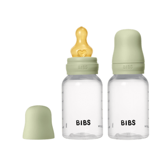 BIBS Baby Bottle Round Latex Slow Flow Sage 150 ml 2-pack