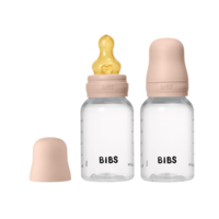 BIBS Baby Bottle Round Latex Slow Flow Blush 150 ml 2-pack