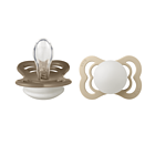 bibs-supreme-silicone-size-1-vanilla-glow-dark-oak-glow-2-pack