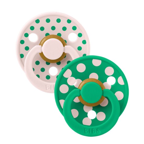 BIBS Studio Colour Polka Latex Size 1 Petal/Cactus 2-pack