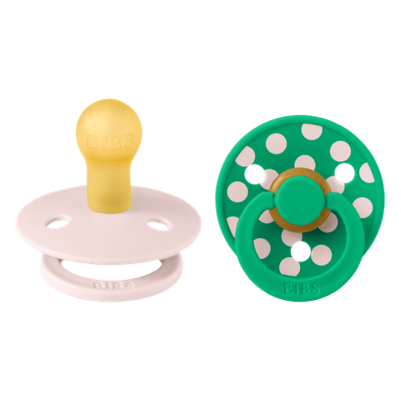 BIBS Studio Colour Polka Latex Size 1 Petal/Cactus 2-pack