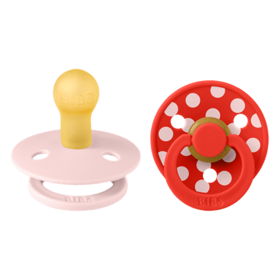 BIBS Studio Colour Polka Latex Size 1 Blossom/Candy Apple 2-pack
