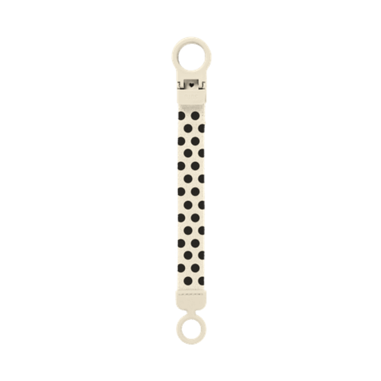 BIBS Studio Pacifier Clip Loop Polka Ivory Black