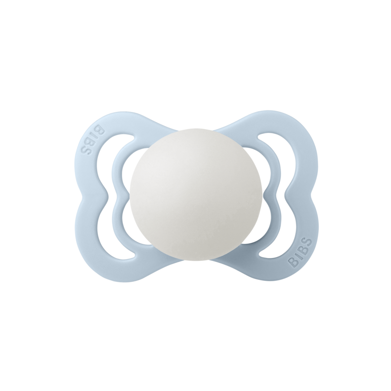 BIBS Supreme Silicone Size 1 Baby Blue GLOW
