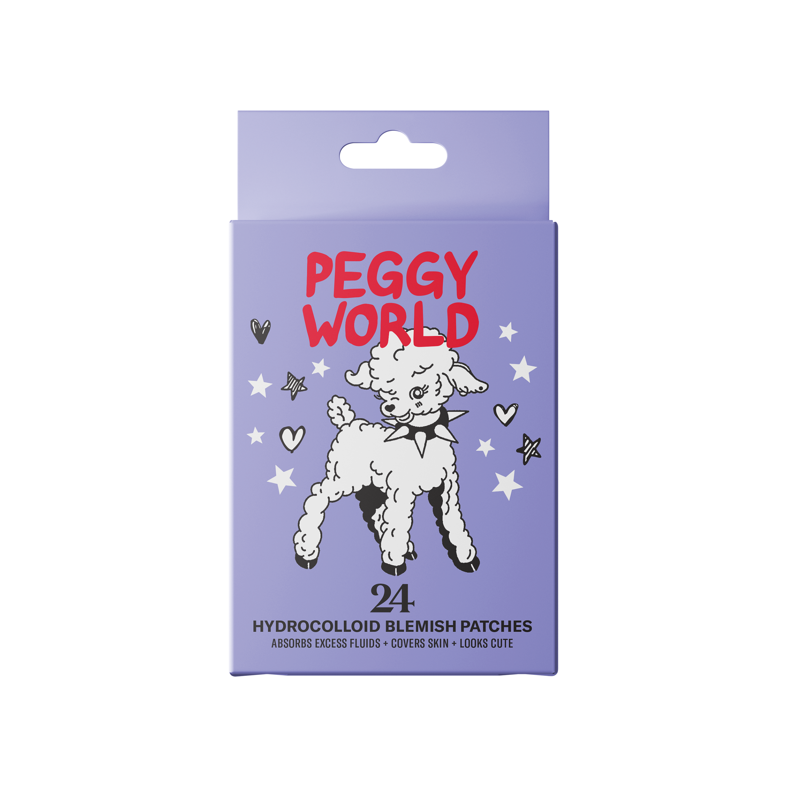 Peggy World Blemish Patches Hearts and Stars Purple 24 st