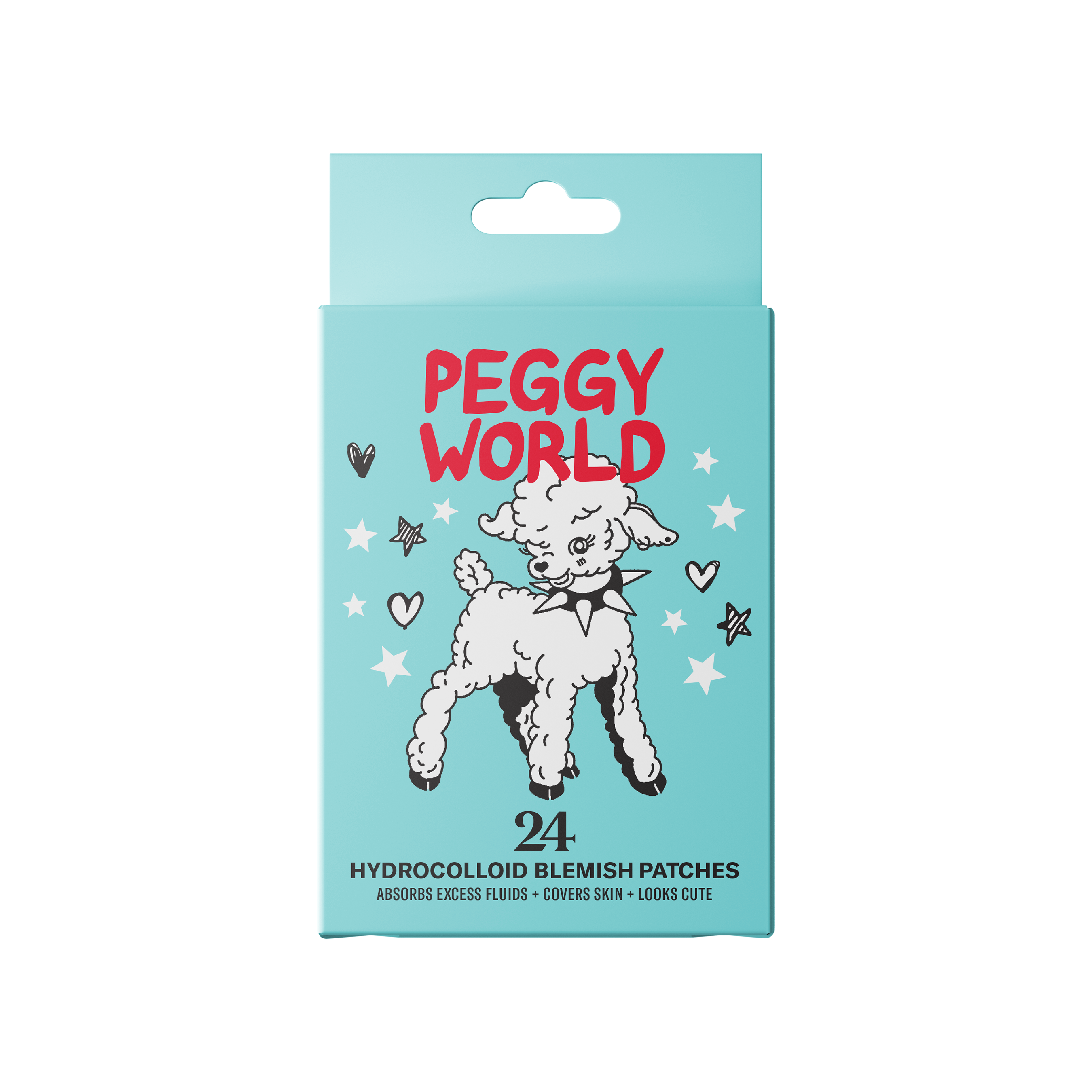 Peggy World Blemish Patches Hearts and Stars Turquoise 24 st
