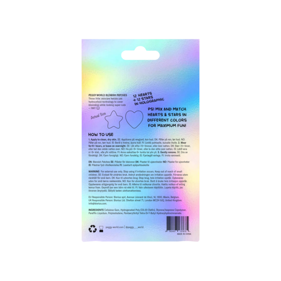 Peggy World Blemish Patches Hearts and Stars Holographic 24 st