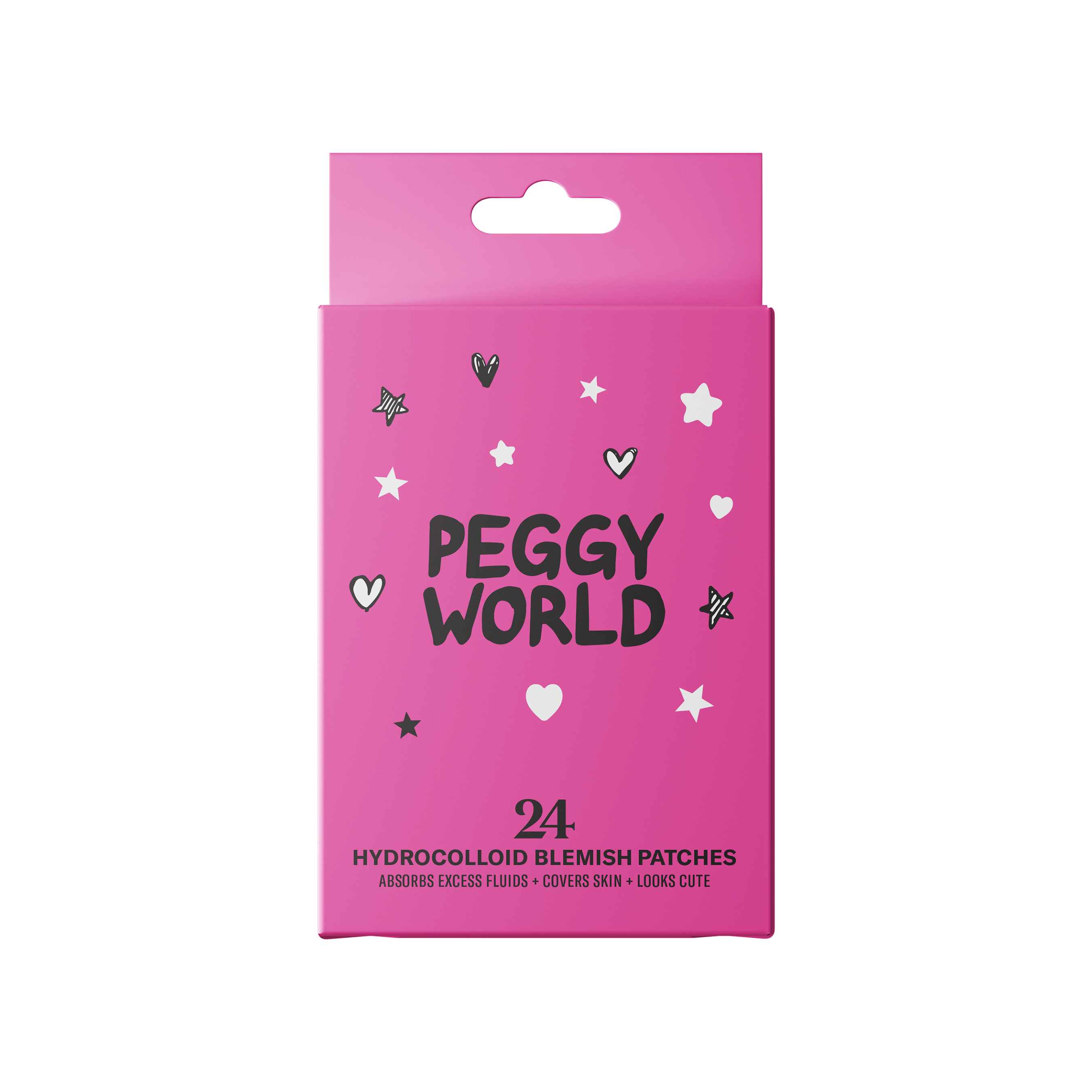 Peggy World Blemish Patches Hearts and Stars Hot Pink 24 st