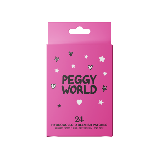 Peggy World Blemish Patches Hearts and Stars Hot Pink 24 st