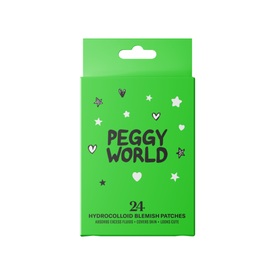 Peggy World Blemish Patches Hearts and Stars Lime Green 24 st
