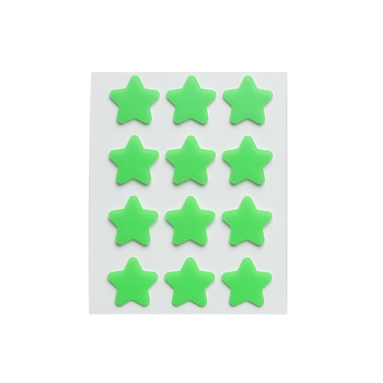 Peggy World Blemish Patches Hearts and Stars Lime Green 24 st