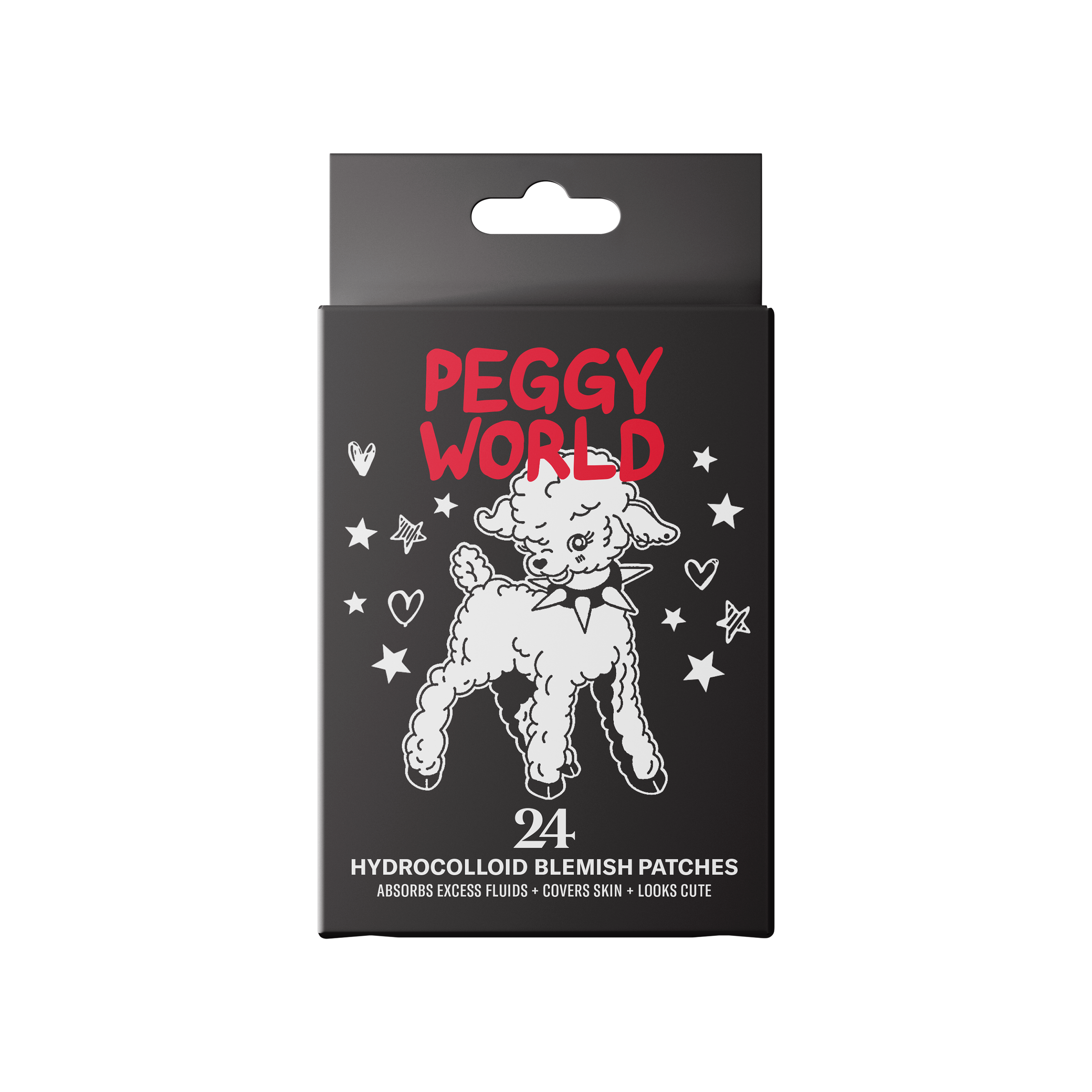 Peggy World Blemish Patches Hearts and Stars Black 24 st