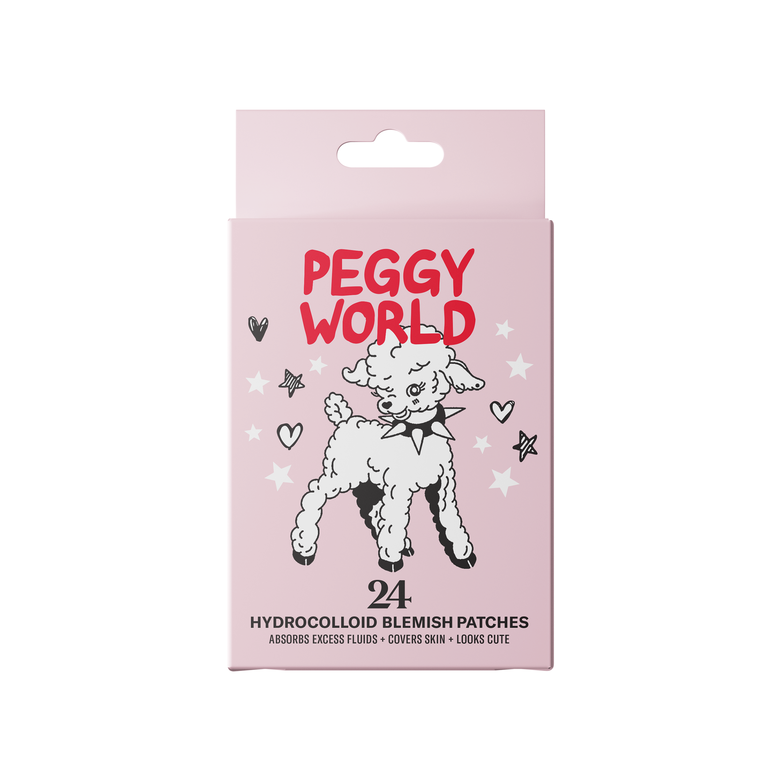 Peggy World Blemish Patches Hearts and Stars Pink 24 st