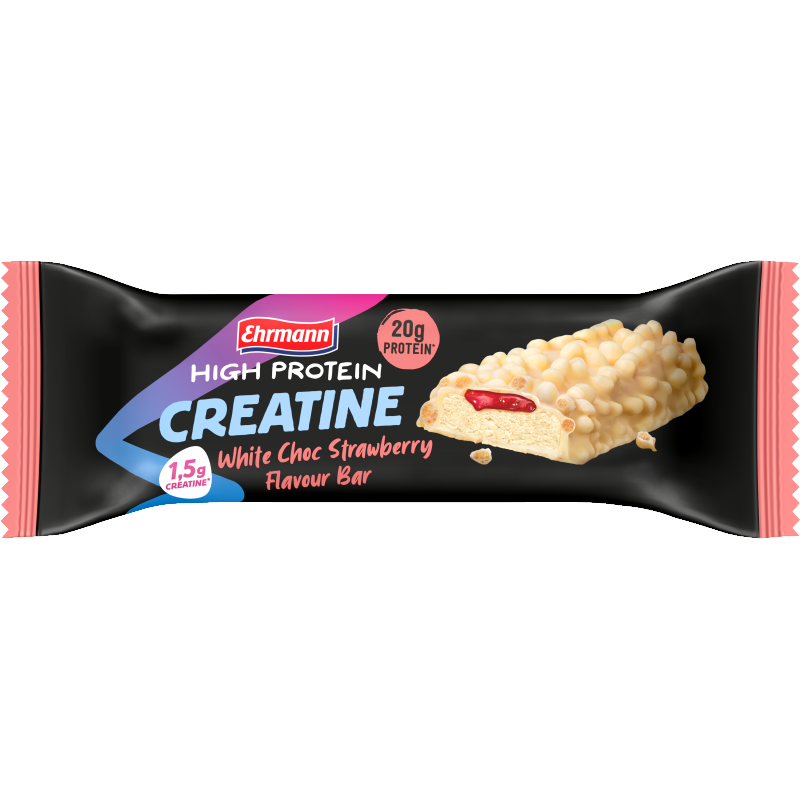 Ehrmann Proteinbar Kreatin Vit choklad och Jordgubb 60 g