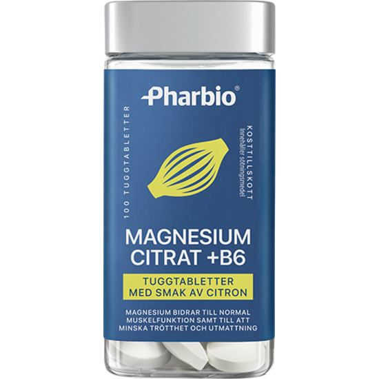 Pharbio Magnesiumcitrat +B6 100 tuggtabletter