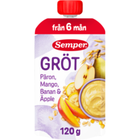 Semper Grötklämmis Päron, Mango, Banan & Äpple 120 g