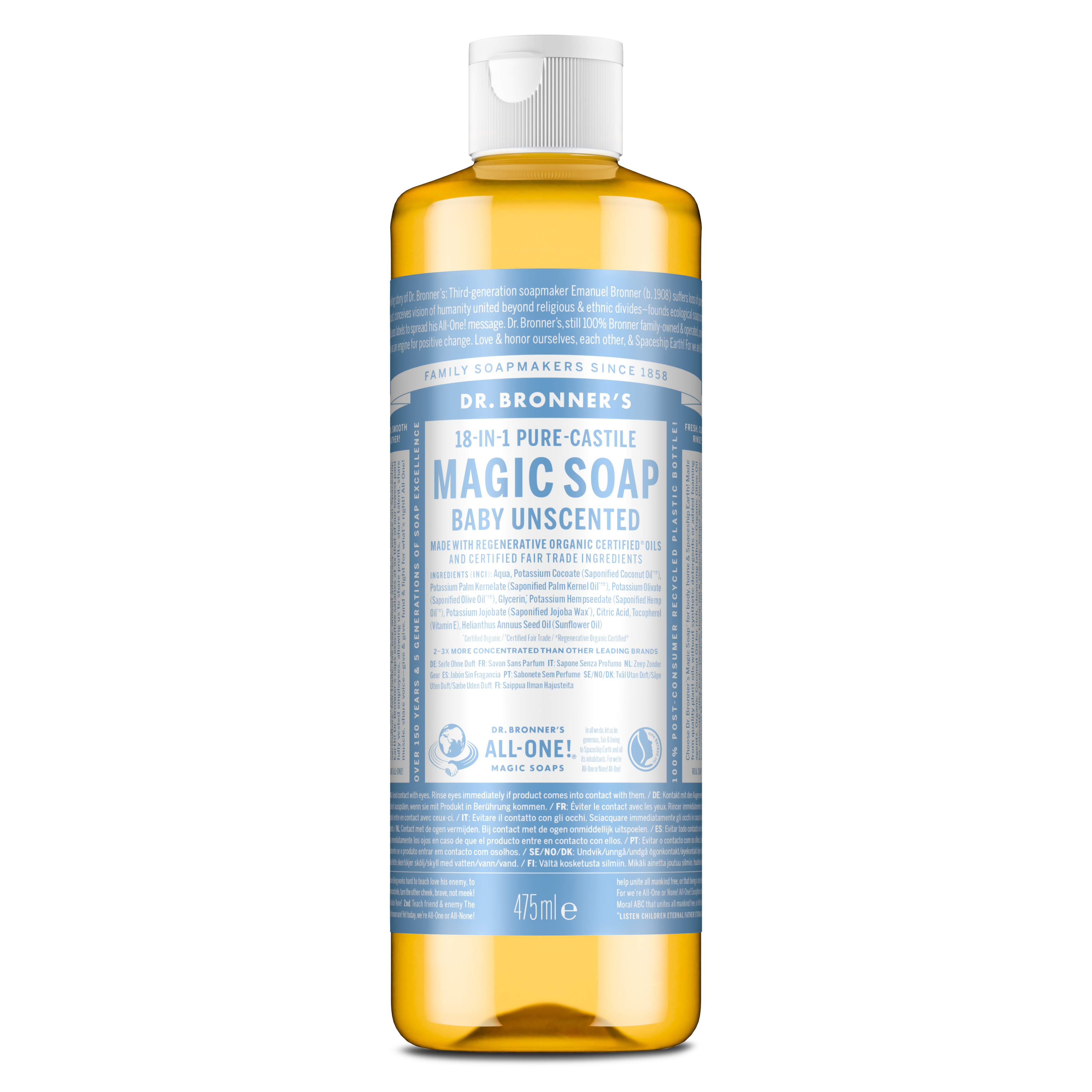 Dr. Bronner's Magic Soap Baby Unscented 475 ml