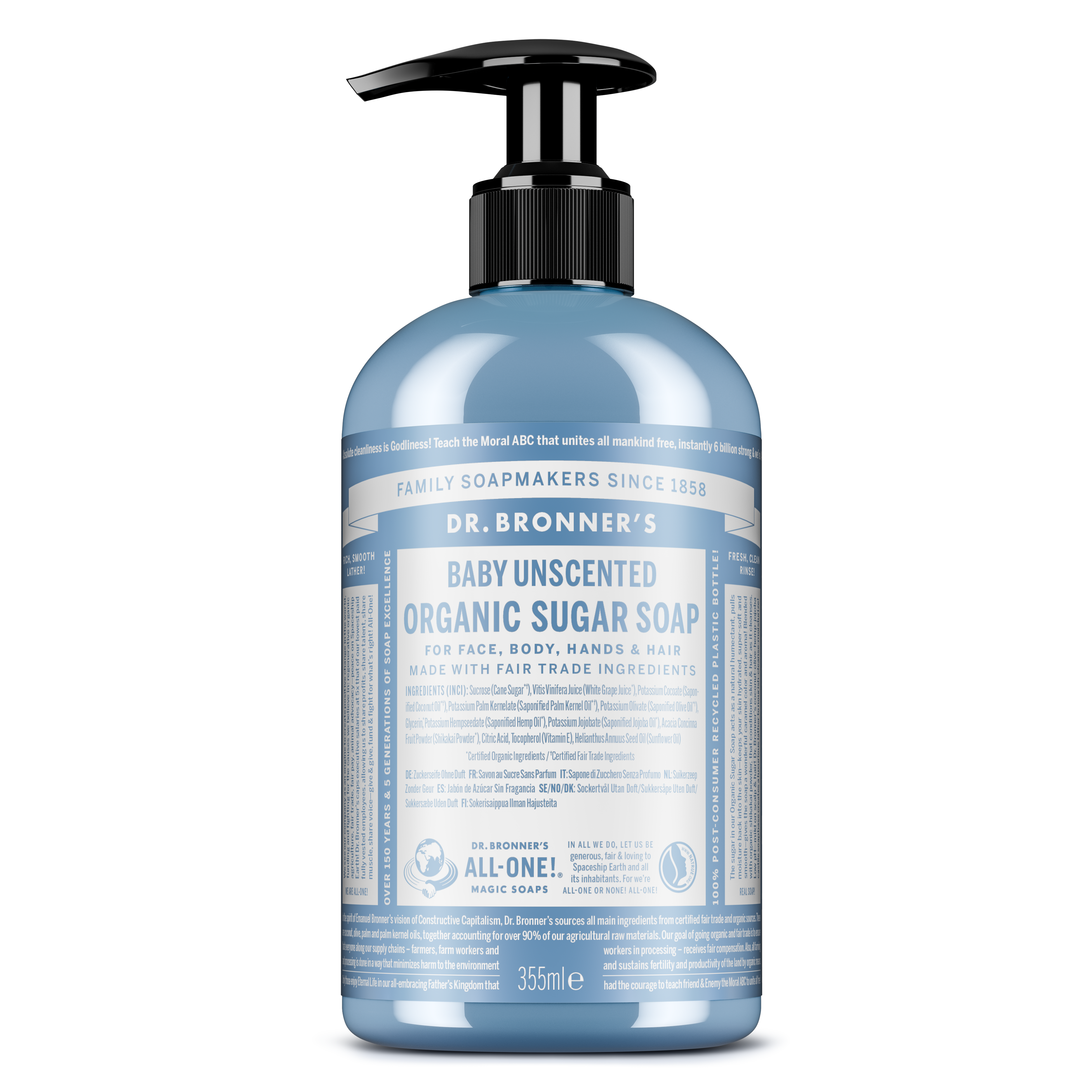 Dr. Bronner's Organic Sugar Soap Baby Unscented 355 ml