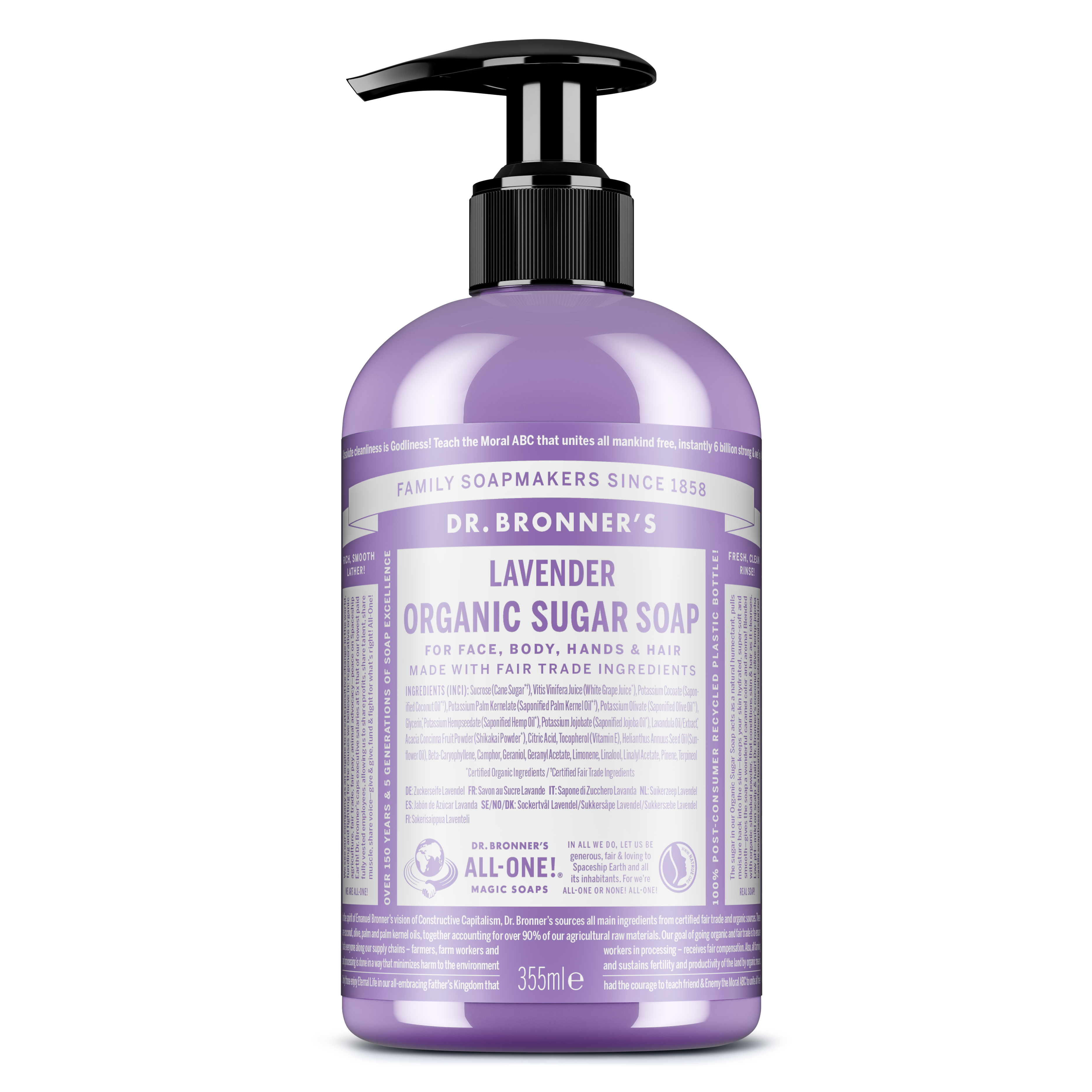 Dr. Bronner's Organic Sugar Soap Lavender 355 ml