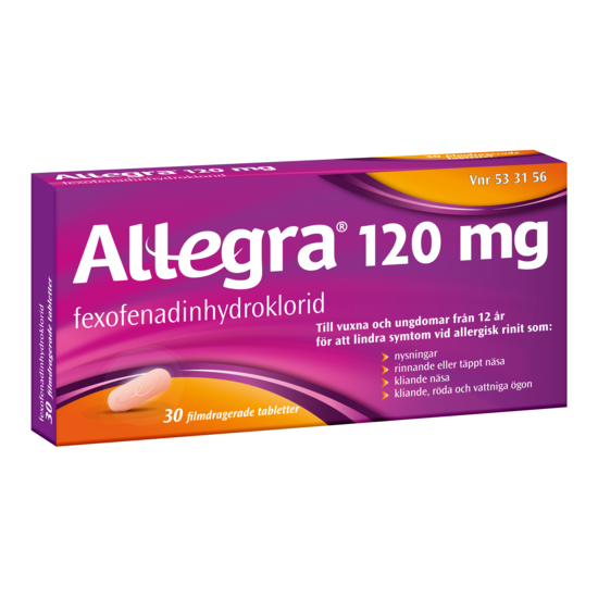 Allegra filmdragerad tablett 120 mg 30 st
