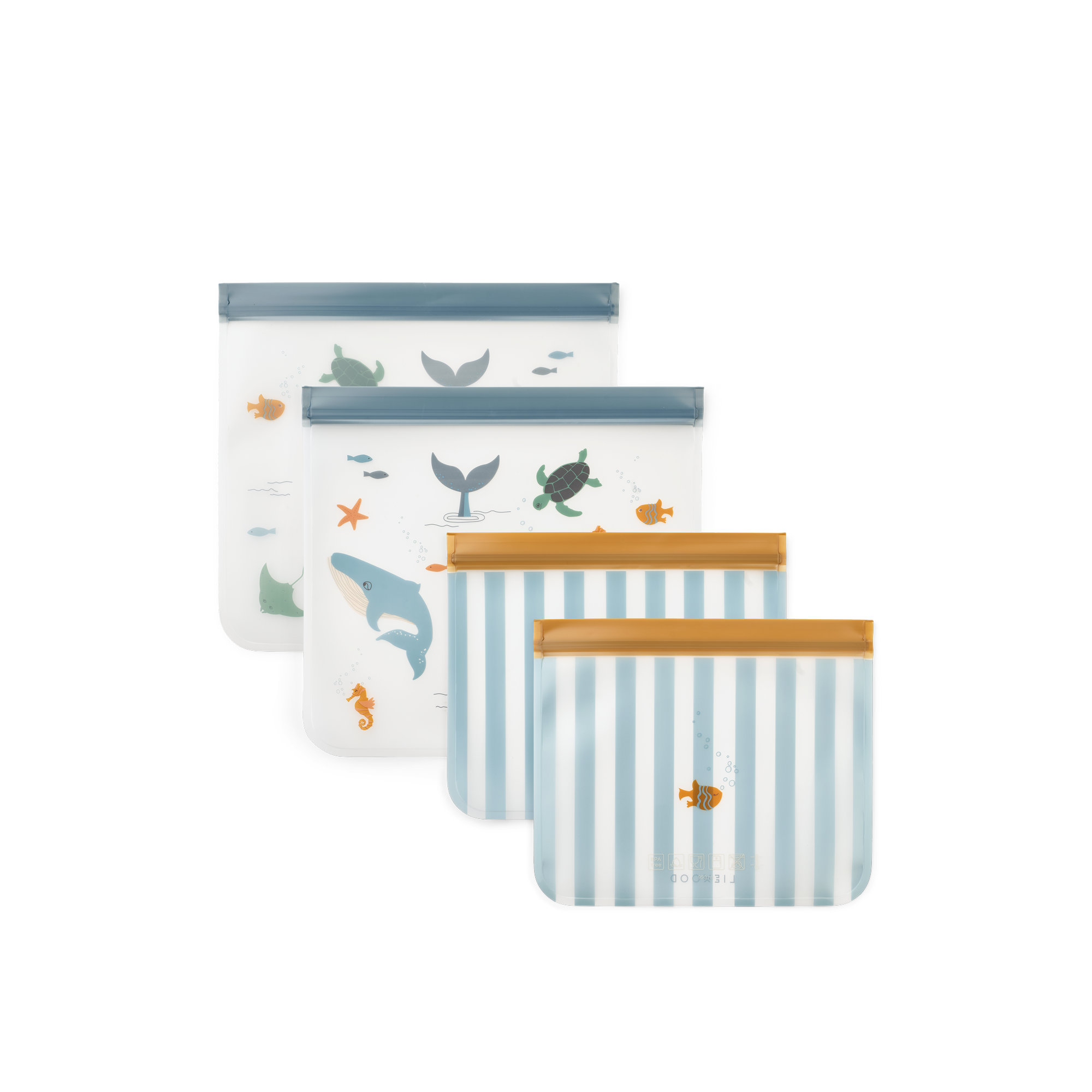 LIEWOOD Rebus Matpåsar Sea Creature/Sandy 4-Pack