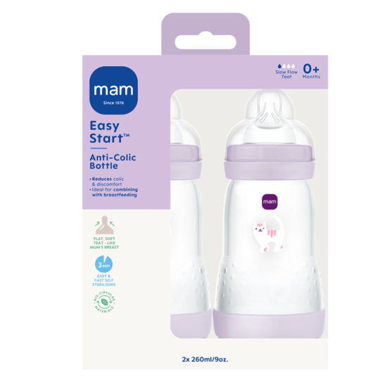 MAM Easy Start Anti-Colic 260 ml Pink 2 st