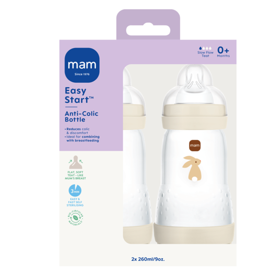MAM Easy Start Anti-Colic 260 ml Neutral 2 st