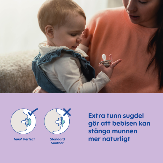 MAM Perfect Silicone 0-6 mån Blue 2-pack