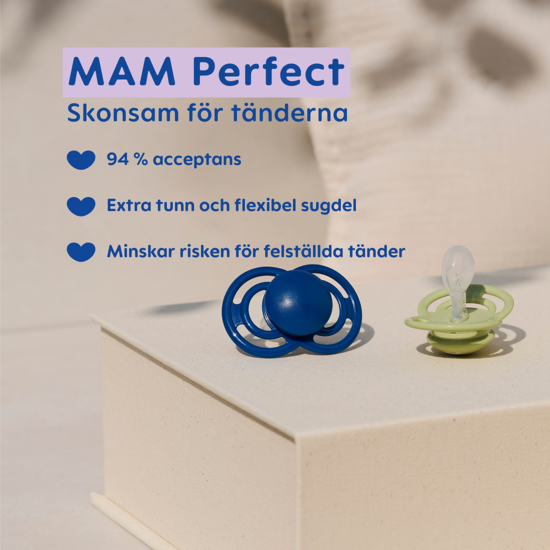 MAM Perfect Silicone 0-6 mån Pink 2-pack