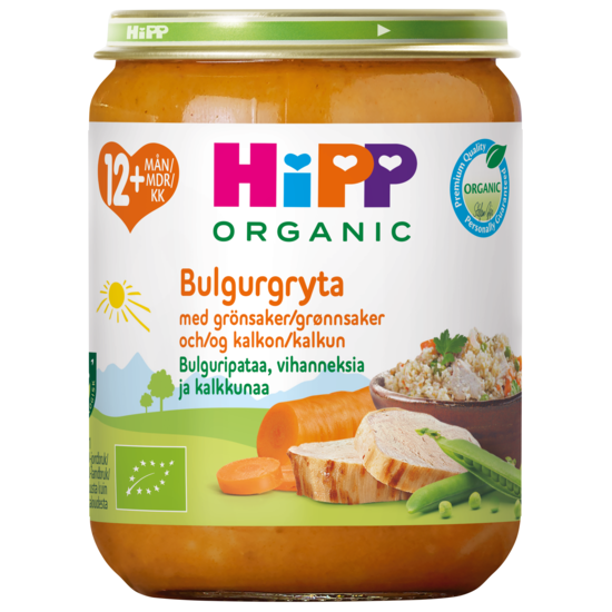 Hipp Bulgur med Grönsaker & Kalkon 12m 250 g