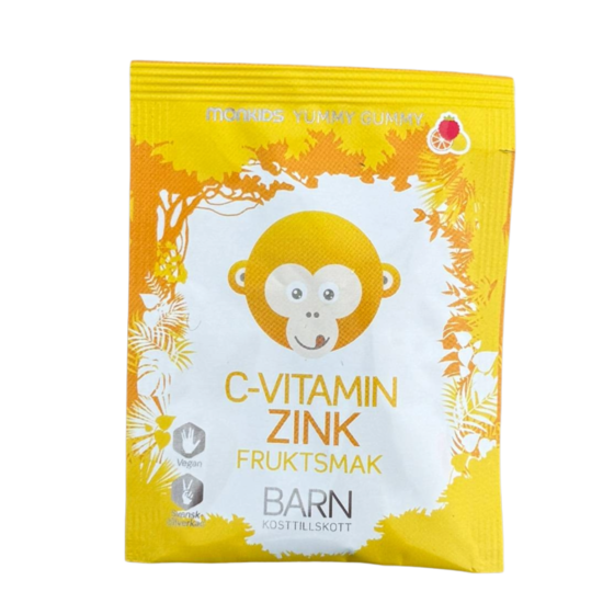 Monkids C-Vitamin Zink Barn Fruktsmak 2 Gummies