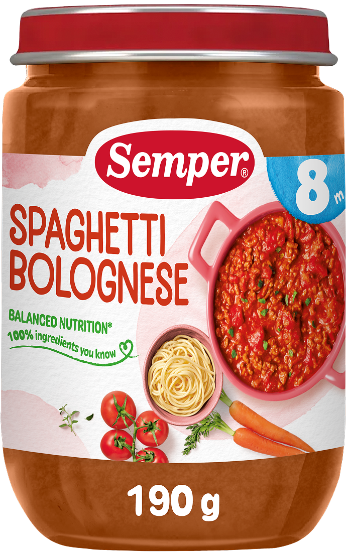 Semper Spaghetti Bolognese 8 månader 190 g