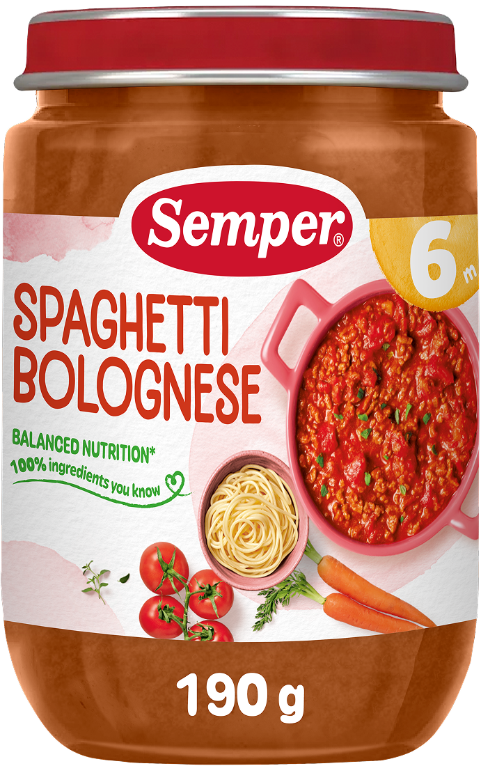 Semper Spaghetti Bolognese 6 månader 190 g