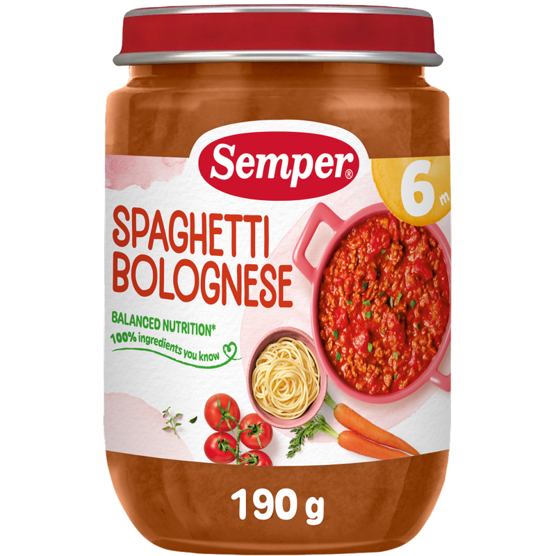 Semper Spaghetti Bolognese 6 månader 190 g