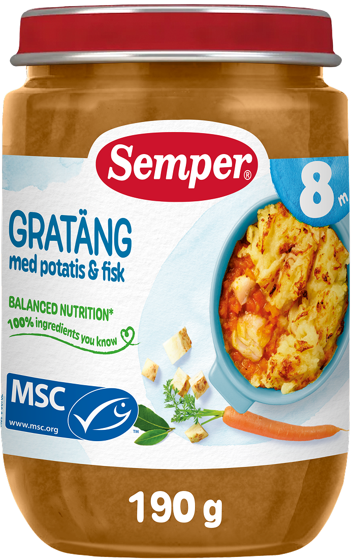 Semper Gratäng med Potatis & Fisk 8 månader 190 g