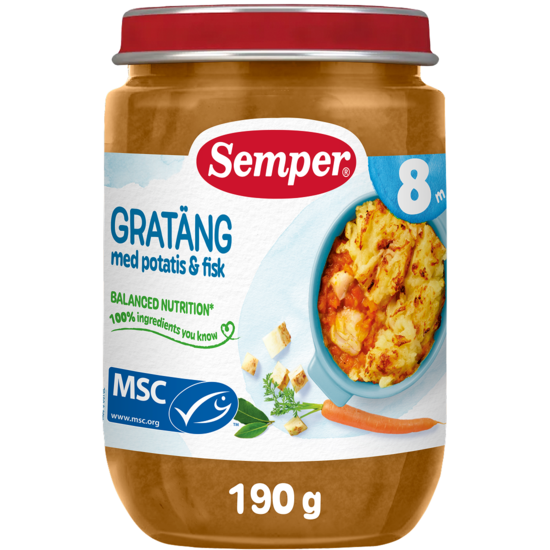 Semper Gratäng med Potatis & Fisk 8 månader 190 g