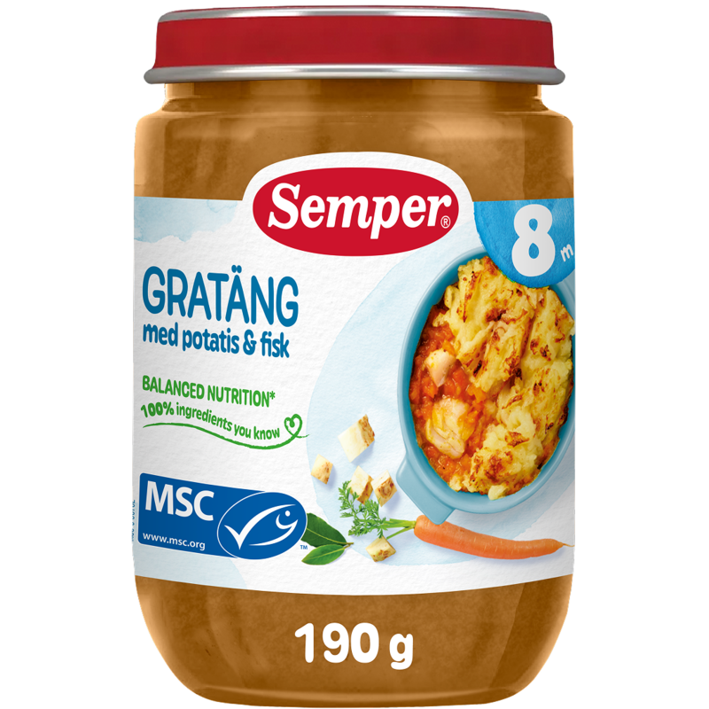 Semper Gratäng med Potatis & Fisk 8 månader 190 g