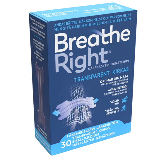 Breathe Right Näsplåster Transparent S-M 30 st
