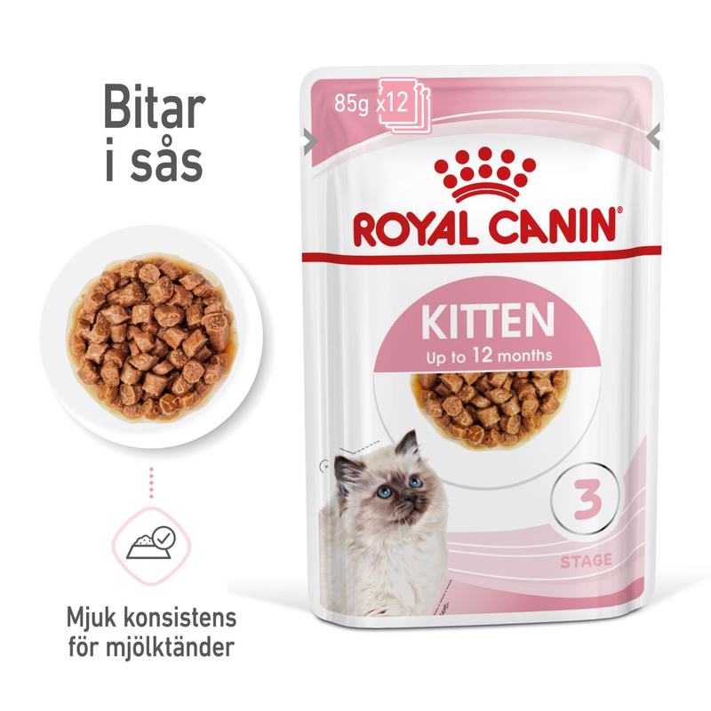 4 för 3 | Royal Canin Kitten Gravy Våtfoder för Kattunge 1,02 kg
