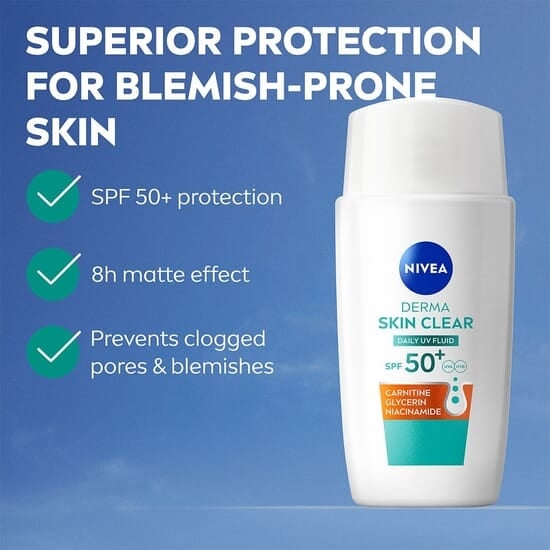 NIVEA Ansiktskräm Derma Skin Clear Daily UV Fluid SPF50+ 40 ml