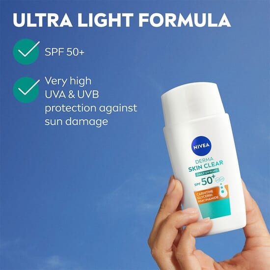 NIVEA Ansiktskräm Derma Skin Clear Daily UV Fluid SPF50+ 40 ml