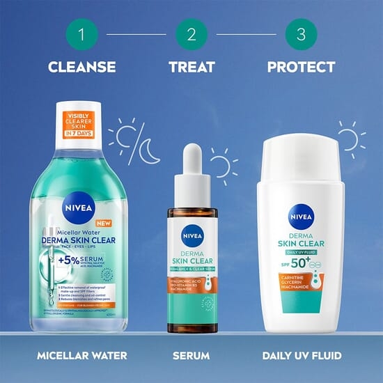 NIVEA Ansiktskräm Derma Skin Clear Daily UV Fluid SPF50+ 40 ml
