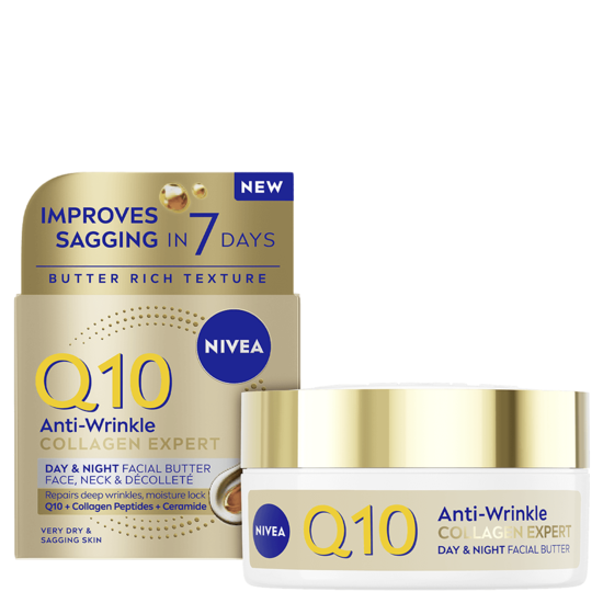 NIVEA Ansiktskräm Q10 Anti-Wrinkle Collagen Expert Day & Night Facial Butter 50 ml